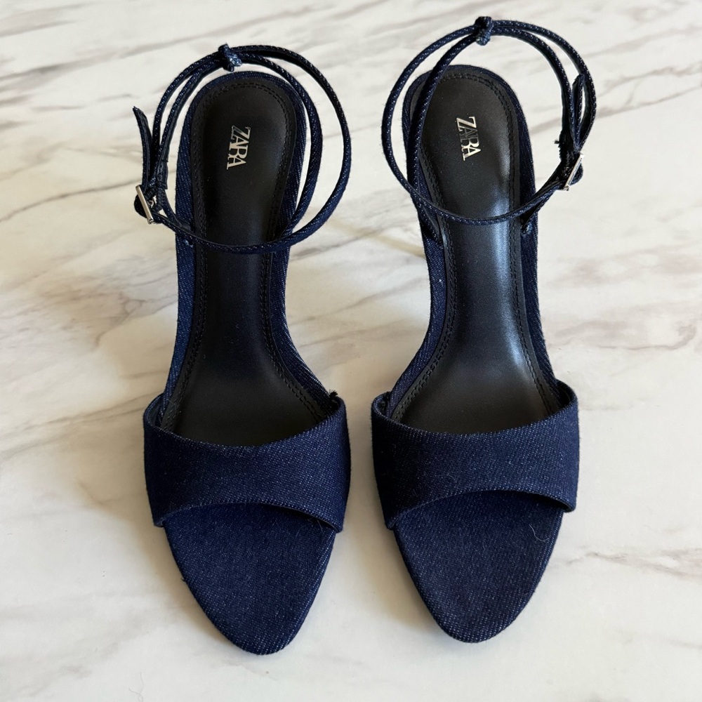NWOT Zara Denim Heels